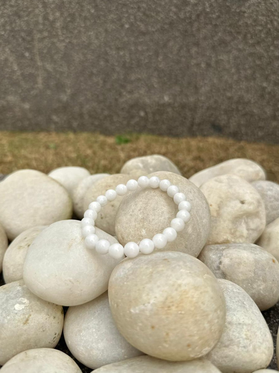 White Calcedony Stone Bracelet