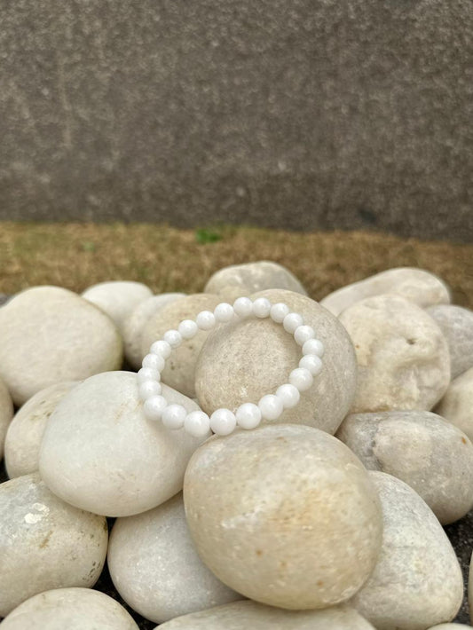 White Calcedony Stone Bracelet