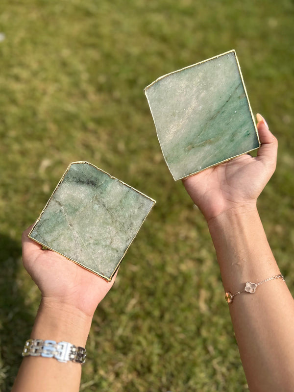 Green Aventurine Coaster Set