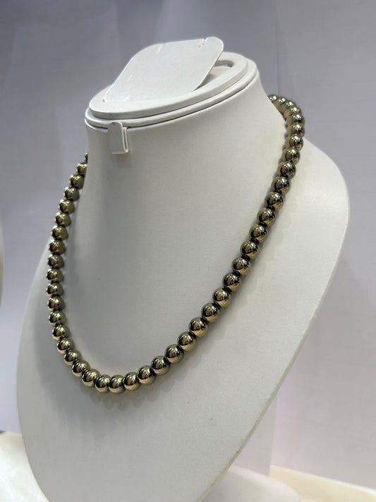 Golden Pyrite Stone Necklace